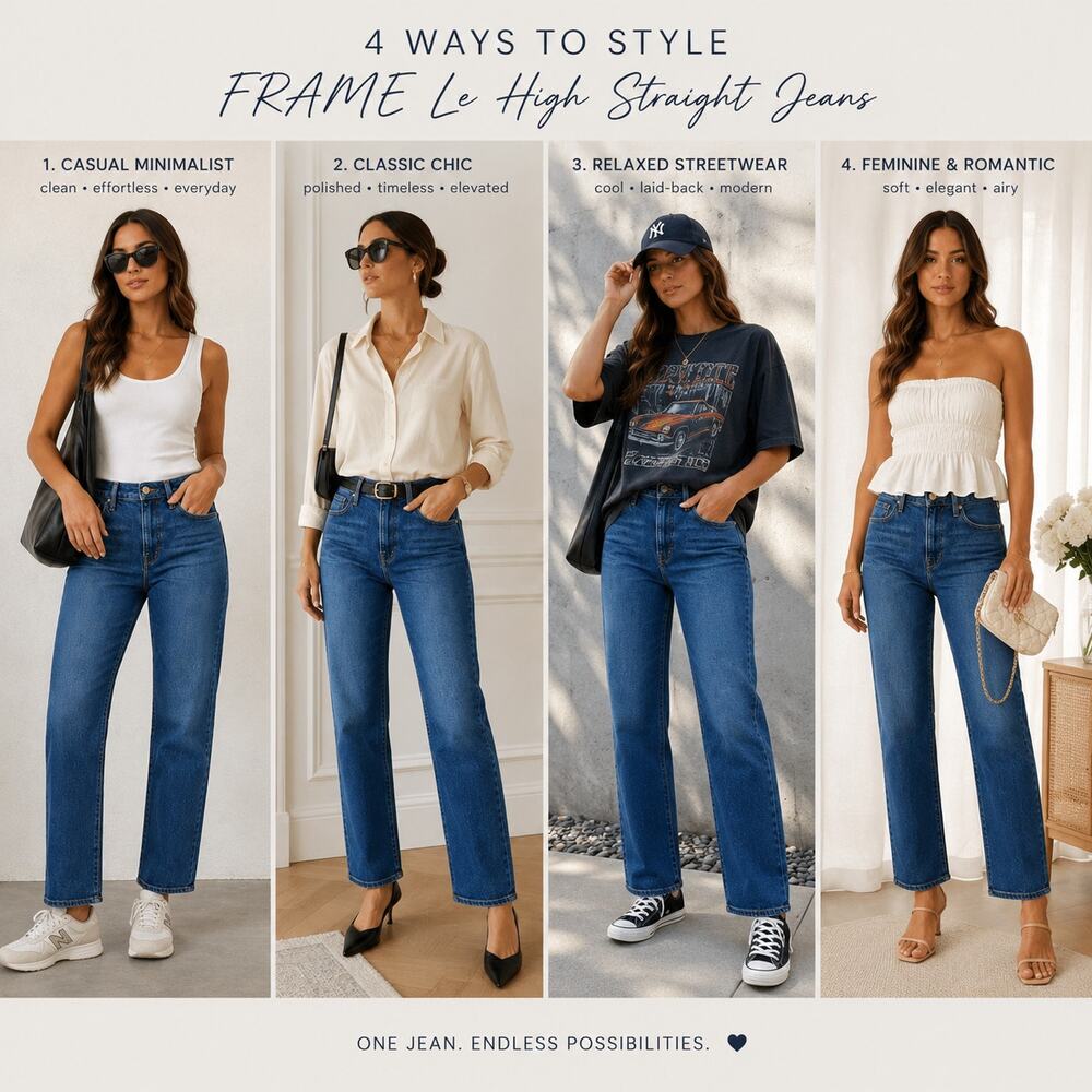 Frame Le High Straight Alessandro Wash Jeans Size 27 Cotton blend - Picture 12 of 12